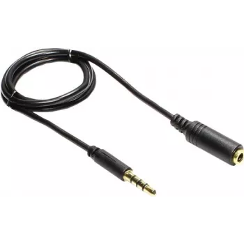 GoodConnections 3,5mm 4-poliges TRRS-Verlängerungskabel, Stecker auf Buchse, 2m, Schwarz AS-35V4B2