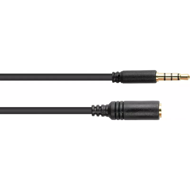 GoodConnections 3,5mm TRRS Audio-Verlängerungskabel, Stecker auf Buchse, 5m, Schwarz AS-35V4B5