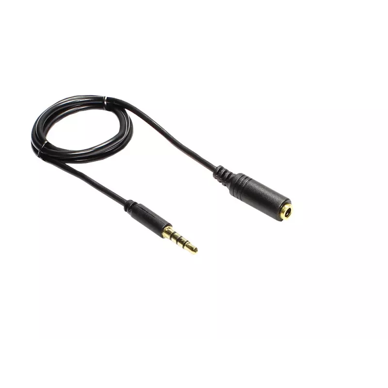 GoodConnections 3,5mm TRRS Audio-Verlängerungskabel, Stecker auf Buchse, 5m, Schwarz AS-35V4B5