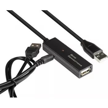 Good Connections Aktives USB 2.0 Verlängerungskabel, Typ-A Stecker auf Typ-A Buchse, Kupfer, Schwarz, 15m (GC-M0133)
