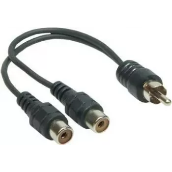Good Connections 5901-KA Audio-Adapterkabel, 1x RCA Stecker auf 2x RCA Buchse, 0,2m, Schwarz