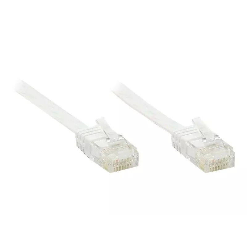 GoodConnections Cat. 6 U/UTP Flach-Patchkabel, Weiß, 1,0 m (806U-F010)