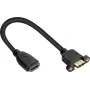 Good Connections HDMI-Installationskabel, HDMI Typ A Buchse auf Panel-Mount-Buchse, 0,3 m, Schwarz HDMI-AD23