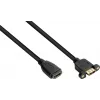 Good Connections HDMI-Installationskabel, HDMI Typ A Buchse auf Panel-Mount-Buchse, 0,3 m, Schwarz HDMI-AD23
