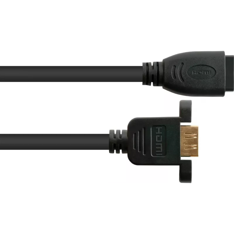 Good Connections HDMI-Installationskabel, HDMI Typ A Buchse auf Panel-Mount-Buchse, 0,3 m, Schwarz HDMI-AD23