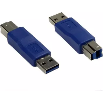 GoodConnections Alcasa USB-AD34 USB-A auf USB-B Adapterkabel, 0,15 m, Blau, USB 2.0, 480 Mbps, Doppelt Geschirmt
