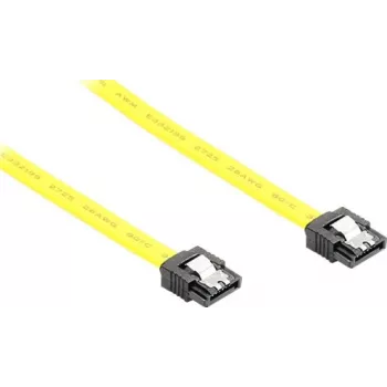 GoodConnections SATA 6 Gb/s Kabel mit Metallklammer, 0,50 m, Gelb 5047-A05Y