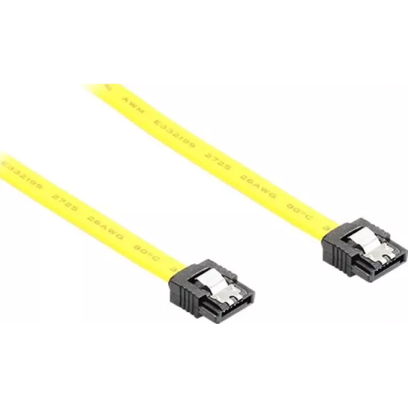GoodConnections SATA 6 Gb/s Kabel mit Metallklammer, 0,50 m, Gelb 5047-A05Y