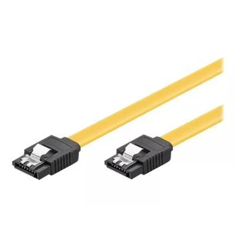 GoodConnections SATA 6 Gb/s Kabel mit Metallklammer, 0,50 m, Gelb 5047-A05Y