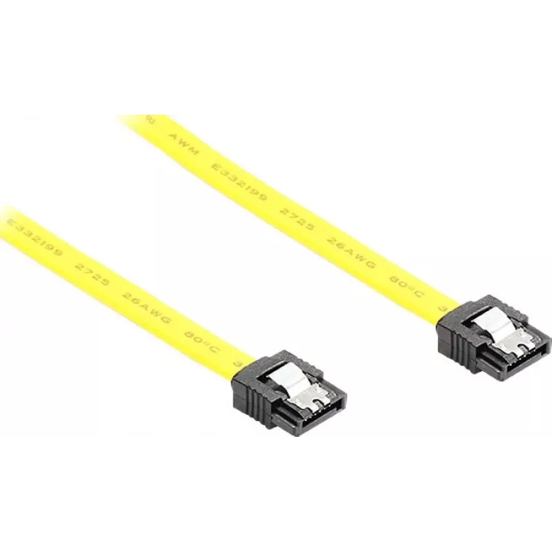 GoodConnections SATA 6 Gb/s Kabel mit Metallklammer, 0,70 m, Gelb 5047-A07Y