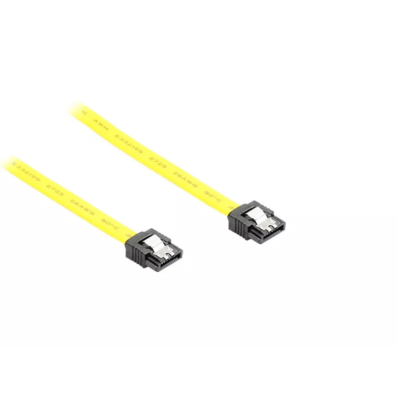 GoodConnections SATA 6 Gb/s Kabel mit Metallklammer, 0,70 m, Gelb 5047-A07Y