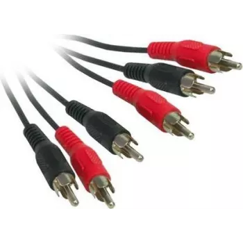 Good Connections AVB-02 3x RCA Stecker auf 3x RCA Stecker Composite Video + Stereo Audio Kabel, 2m, Schwarz