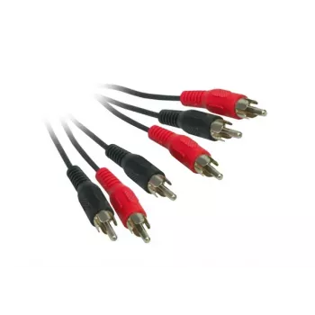 Good Connections AVB-02 3x RCA Stecker auf 3x RCA Stecker Composite Video + Stereo Audio Kabel, 2m, Schwarz