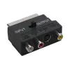 GoodConnections Alcasa 5525-3CU SCART auf 3x RCA + S-Video Adapter mit Richtungsschalter, Schwarz
