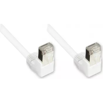 Good Connections Cat. 5e F/UTP Patchkabel, Weiß, 3m, 90° nach unten gewinkelte RJ45-Stecker 805W-030WI