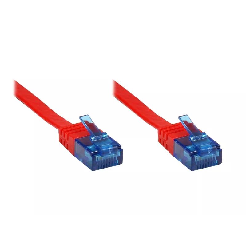 Good Connections Cat.6a U/UTP Flach-Patchkabel, RJ45, 500 MHz, Rot, 3 m 8060-HF030R