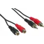 GoodConnections 5m RCA Audio-Verlängerungskabel, 2x RCA Stecker auf 2x RCA Buchse, Stereo, Schwarz AS-5CV2