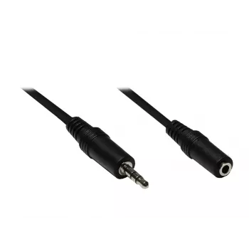 GoodConnections AS-35V3 3,5mm Stereo-Audio-Verlängerungskabel, Stecker auf Buchse, 3m, Schwarz