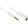 GoodConnections AS-35V4W2 3,5mm 4-poliges Audio-Verlängerungskabel, Stecker auf Buchse, Weiß, 2m