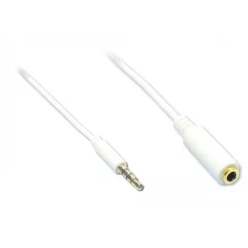 GoodConnections AS-35V4W2 3,5mm 4-poliges Audio-Verlängerungskabel, Stecker auf Buchse, Weiß, 2m