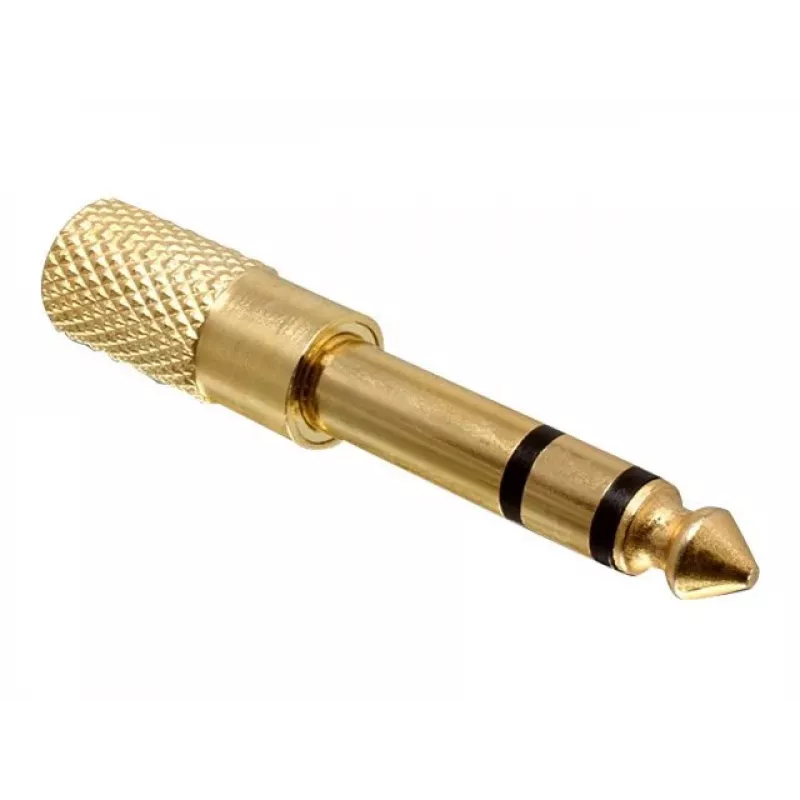 Delock 65361 Audio-Adapter 6,35 mm Klinkenstecker auf 3,5 mm Klinkenbuchse 3-Pin TRS Metall