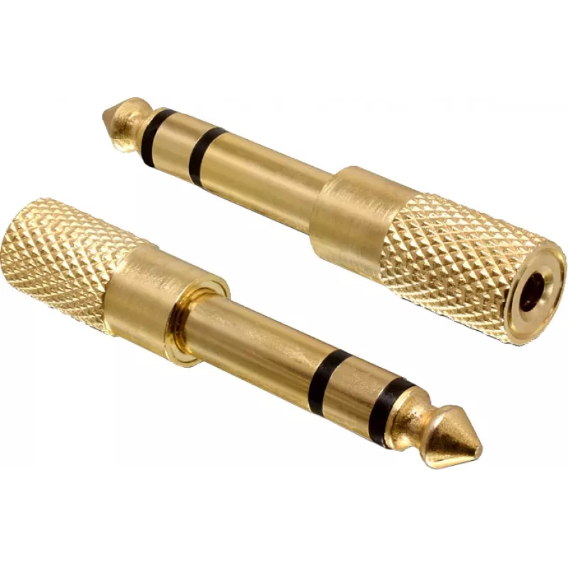 Delock 65361 Audio-Adapter 6,35 mm Klinkenstecker auf 3,5 mm Klinkenbuchse 3-Pin TRS Metall