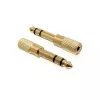 Delock 65361 Audio-Adapter 6,35 mm Klinkenstecker auf 3,5 mm Klinkenbuchse 3-Pin TRS Metall