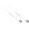 GoodConnections F-Stecker Koaxialkabel F-Stecker auf F-Stecker mit Ferritkern, 100% abgeschirmt, 1,5m, Weiß (S-FP15W)