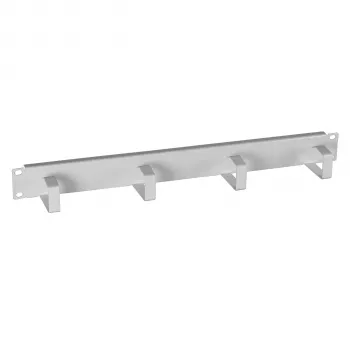 EFB-Elektronik 19 inch 1U Kabelmanagement-Panel mit 4 Stahlbügeln, RAL 7035 Lichtgrau 699995