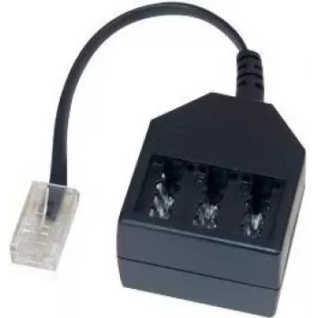 GoodConnections Telefonadapter RJ45 (8P4C) Stecker auf TAE-F Buchse, 20cm, Schwarz T4A-NFF
