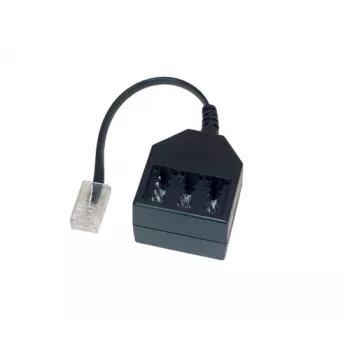 GoodConnections Telefonadapter RJ45 (8P4C) Stecker auf TAE-F Buchse, 20cm, Schwarz T4A-NFF