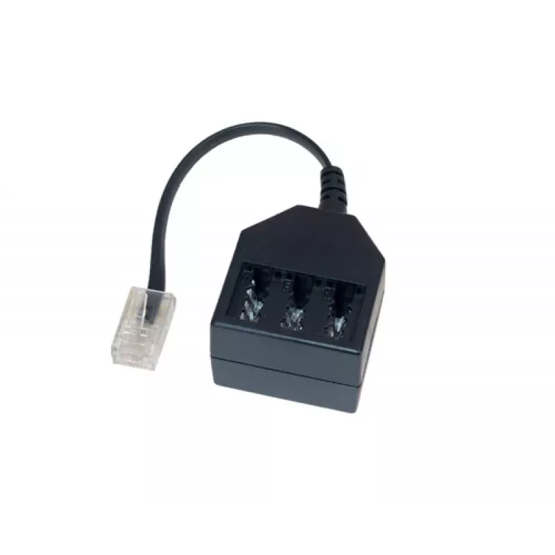 GoodConnections Telefonadapter RJ45 (8P4C) Stecker auf TAE-F Buchse, 20cm, Schwarz T4A-NFF