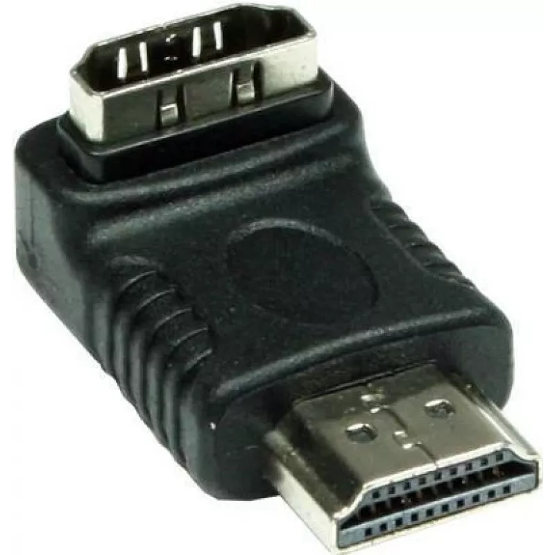 Good Connections HDMI Adapter 19-Pin Stecker auf Buchse, abgewinkelt nach unten, Schwarz (HDMI-FMWU)