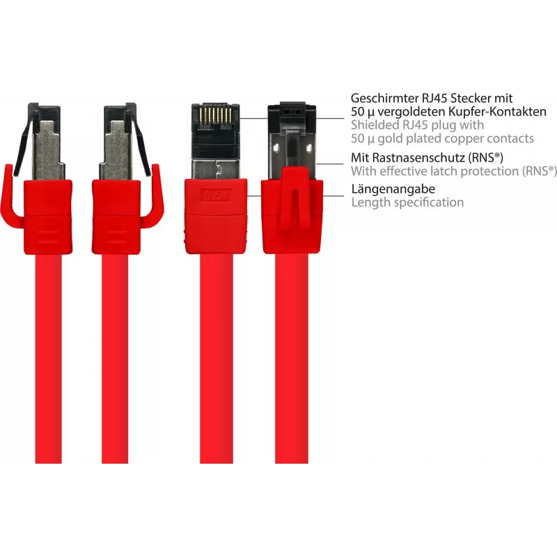 GoodConnections Alcasa 8080-015R Cat8.1 S/FTP Netzwerkkabel 1,5m Rot
