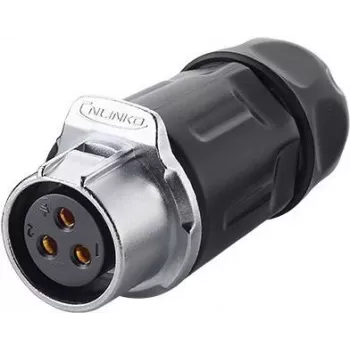 GoodConnections S1 Power 3-polige Buchse Einbau-Rundsteckverbinder, M20 Gewinde, Lötanschlüsse, IP67, 16A/250V IC01-20P302