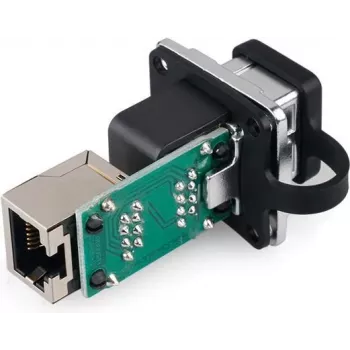 GoodConnections Alcasa IC06-R302 Industrieller RJ45-Kuppler, IP65/IP67, Grau, Zinkgehäuse, -40 bis 80°C