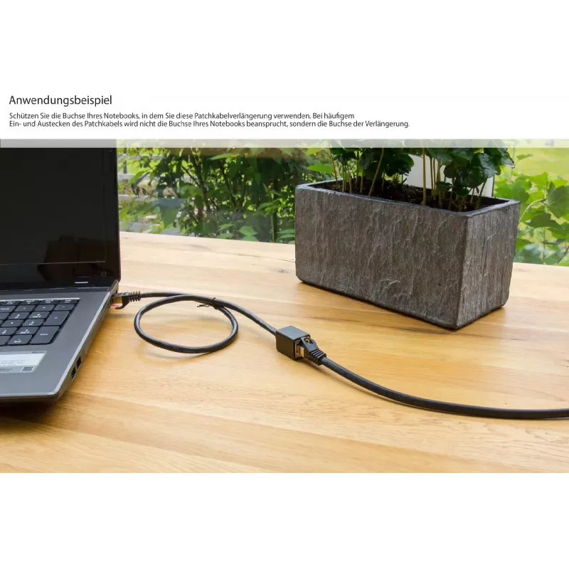 GoodConnections Cat.7 S/FTP RJ45 Verlängerungskabel mit Rastnasenschutz, halogenfrei, 1m, Schwarz 8070VR-010S