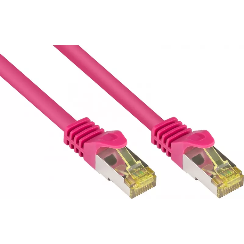 GoodConnections 8070R-400M Cat.7 S/FTP RJ45 Patchkabel, PiMF, halogenfrei, 600 MHz, OFC, RNS-Rastnasenschutz, 40 m, Magenta