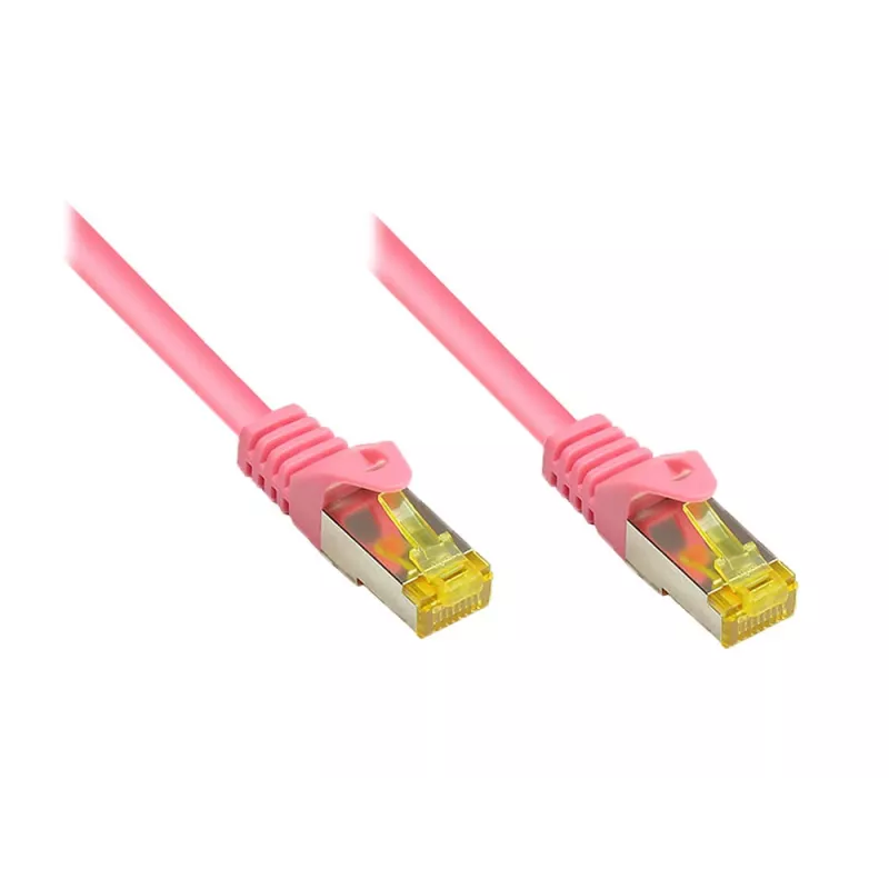 GoodConnections 8070R-400M Cat.7 S/FTP RJ45 Patchkabel, PiMF, halogenfrei, 600 MHz, OFC, RNS-Rastnasenschutz, 40 m, Magenta