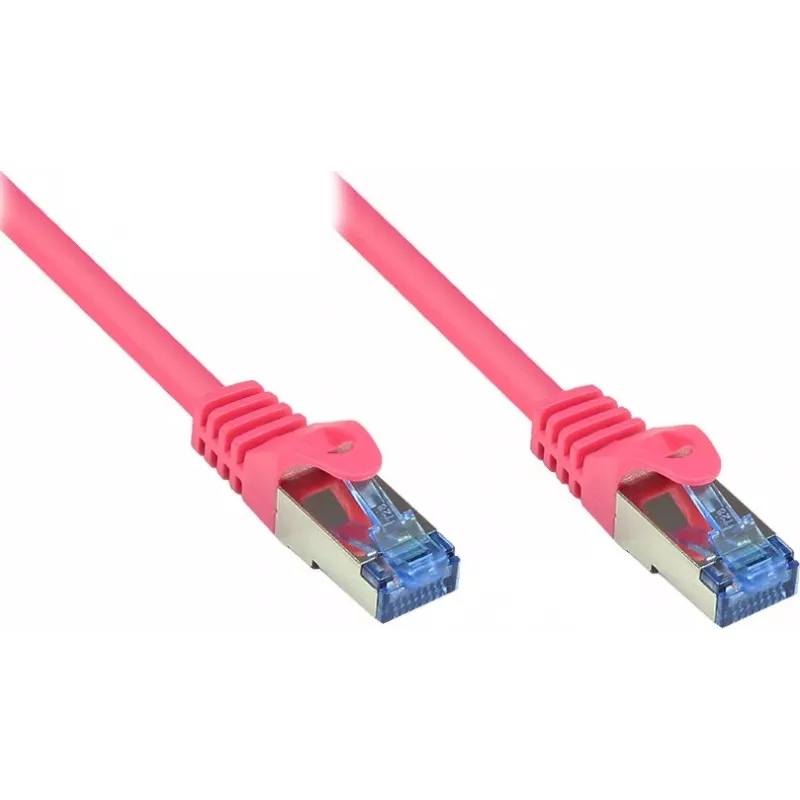 GoodConnections RNS® Cat. 6A S/FTP Patchkabel mit Rastnasenschutz, halogenfrei, Magenta, 20m (8060-H200M)