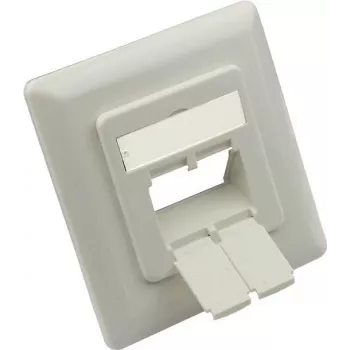 GoodConnections Zentraleinsatz 50x50mm mit Abdeckrahmen 80x80mm für Netzwerkdosen, Signalweiß RAL9003 (GC-N0155)
