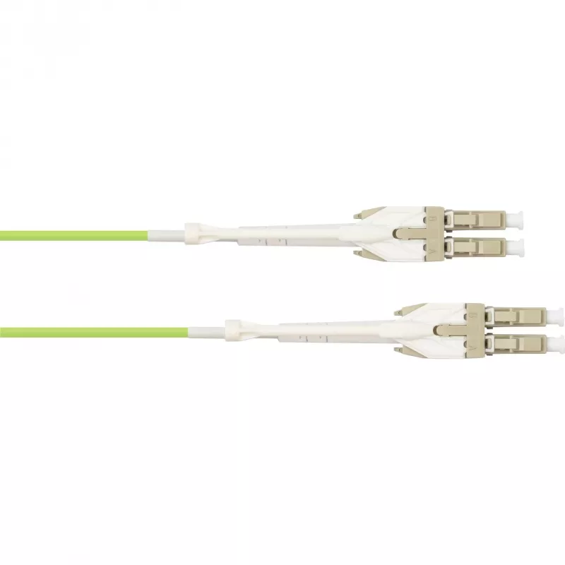 GoodConnections OM5 LC/LC Duplex Uniboot Glasfaser-Patchkabel, 5m, LSZH, Limettengrün LW-U815LC5