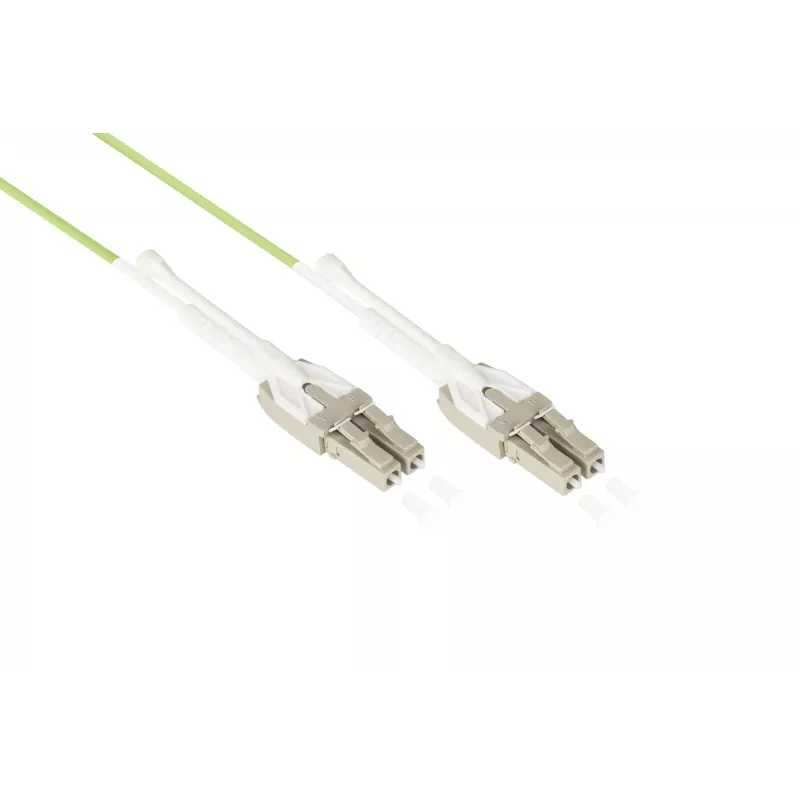 GoodConnections OM5 LC/LC Duplex Uniboot Glasfaser-Patchkabel, 5m, LSZH, Limettengrün LW-U815LC5
