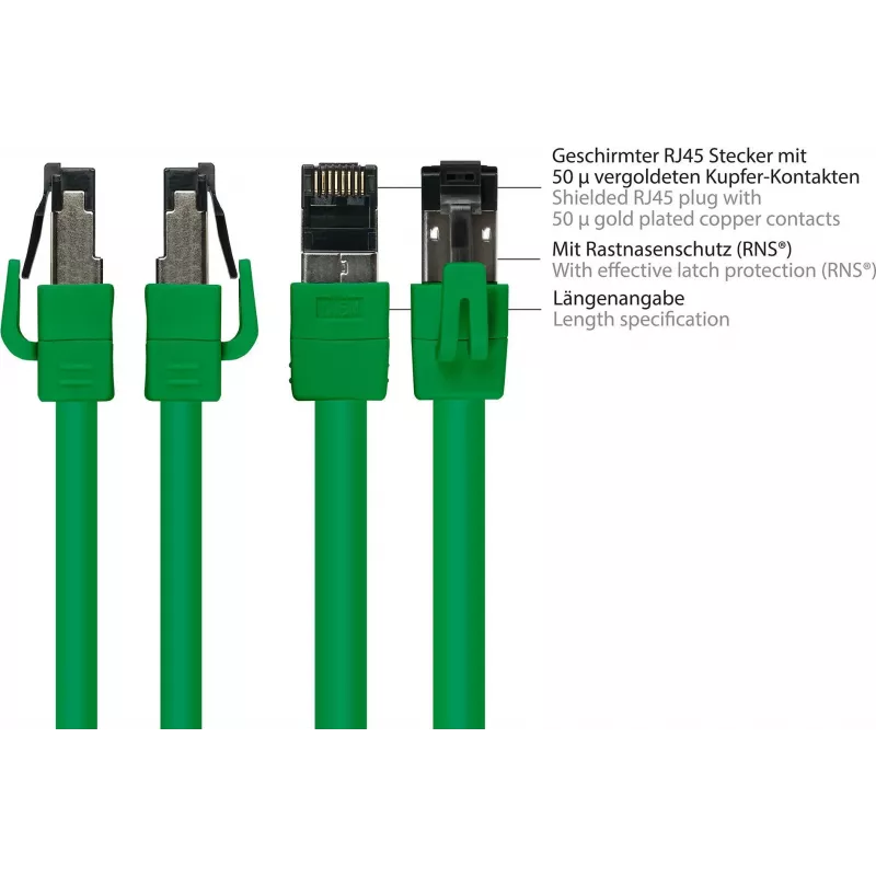 GoodConnections Alcasa 8080-005G Cat8.1 S/FTP Patchkabel, 0,5 m, Grün