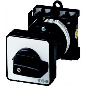 Eaton T0-1-15401/Z 1-poliger Nockenschalter, 20A, 690V, IP65, Schalttafeleinbau, Schwarz/Silber 048346