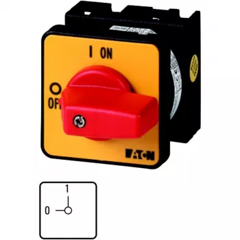 Eaton T0-1-102/E-RT Nockenschalter, 2-polig, 20 A, Frontmontage, Rot/Gelb 009046