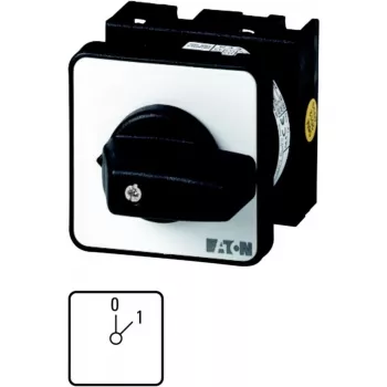 Eaton T0-1-15401/E Nockenschalter, 1-polig, 20 A, 690 V AC, Frontmontage, schwarzer Drehgriff, IP65 038854