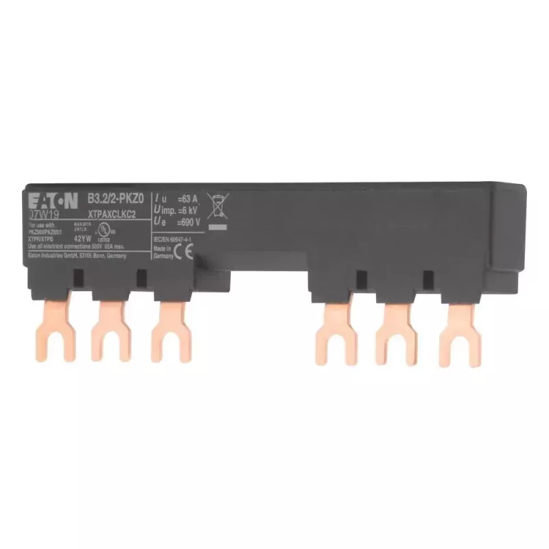 EATON 3-Phasen-Sammelschienenadapter B3.1/2-PKZ0 für PKZ0 Motorschutzschalter, 63 A, 690 V AC, 3-polig, IP20 (044945)
