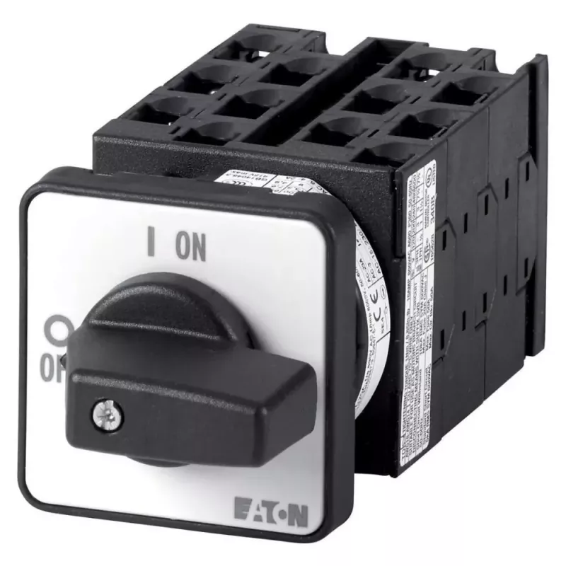 Eaton T0-6-15866/E 3-poliger Nockenschalter 20A 690V AC IP65 Front Schwarz/Silber 055460