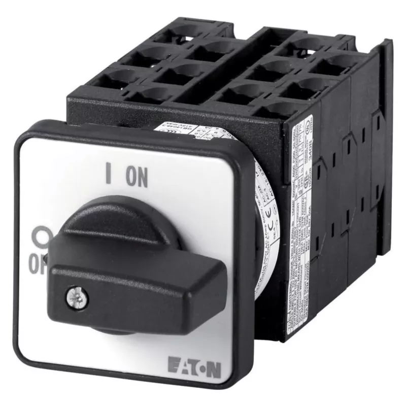 Eaton T0-6-15866/E 3-poliger Nockenschalter 20A 690V AC IP65 Front Schwarz/Silber 055460